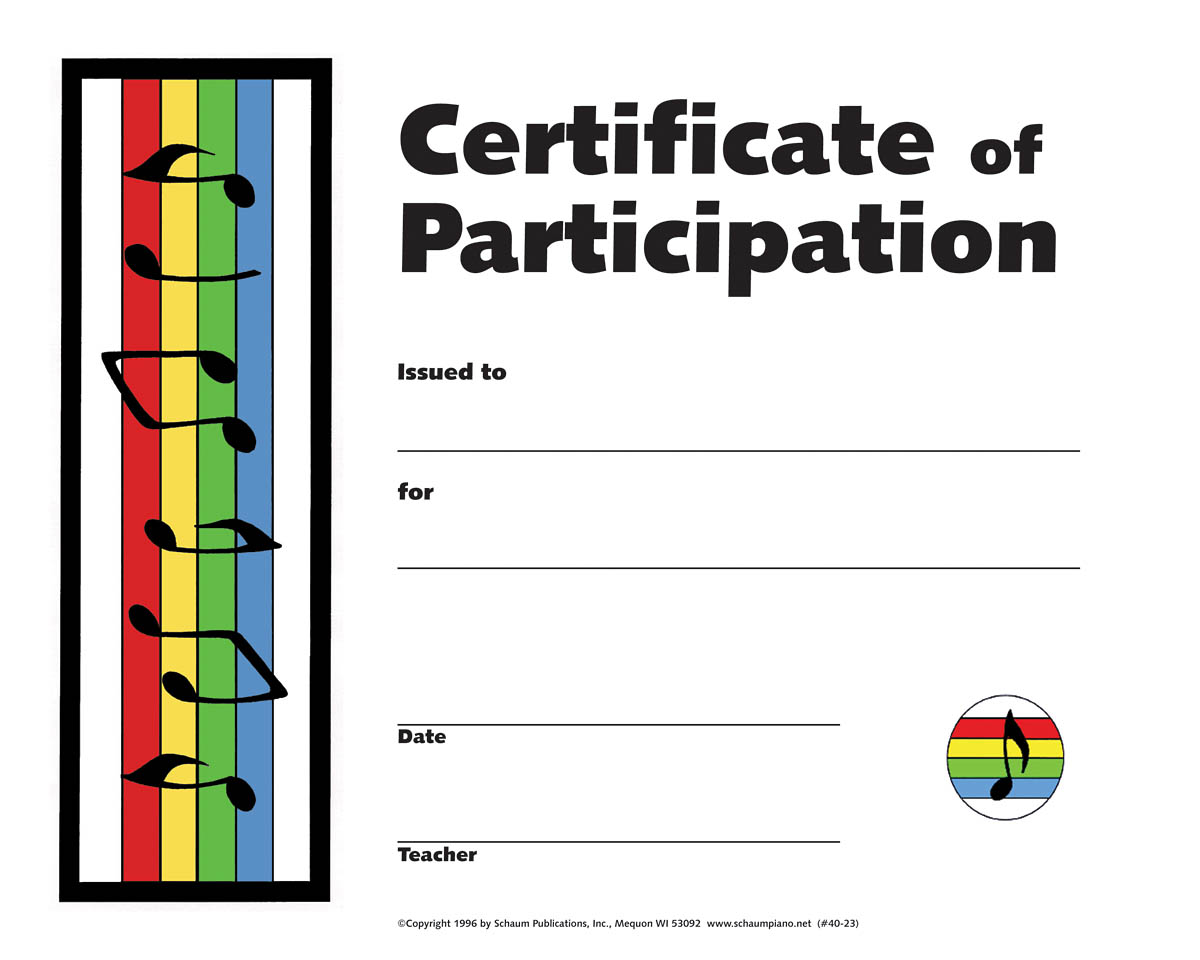 Certificate of Participation