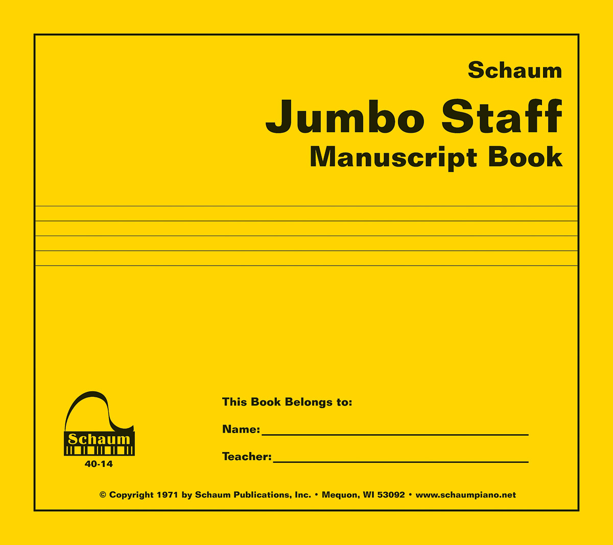 Jumbo Staff Manuscript Book