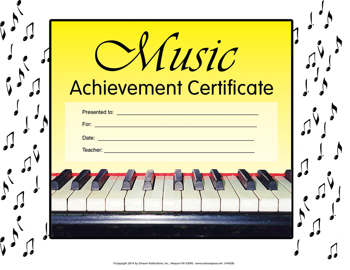 Music Achievement Certificate