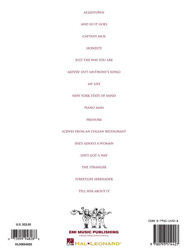 The Billy Joel Keyboard Book