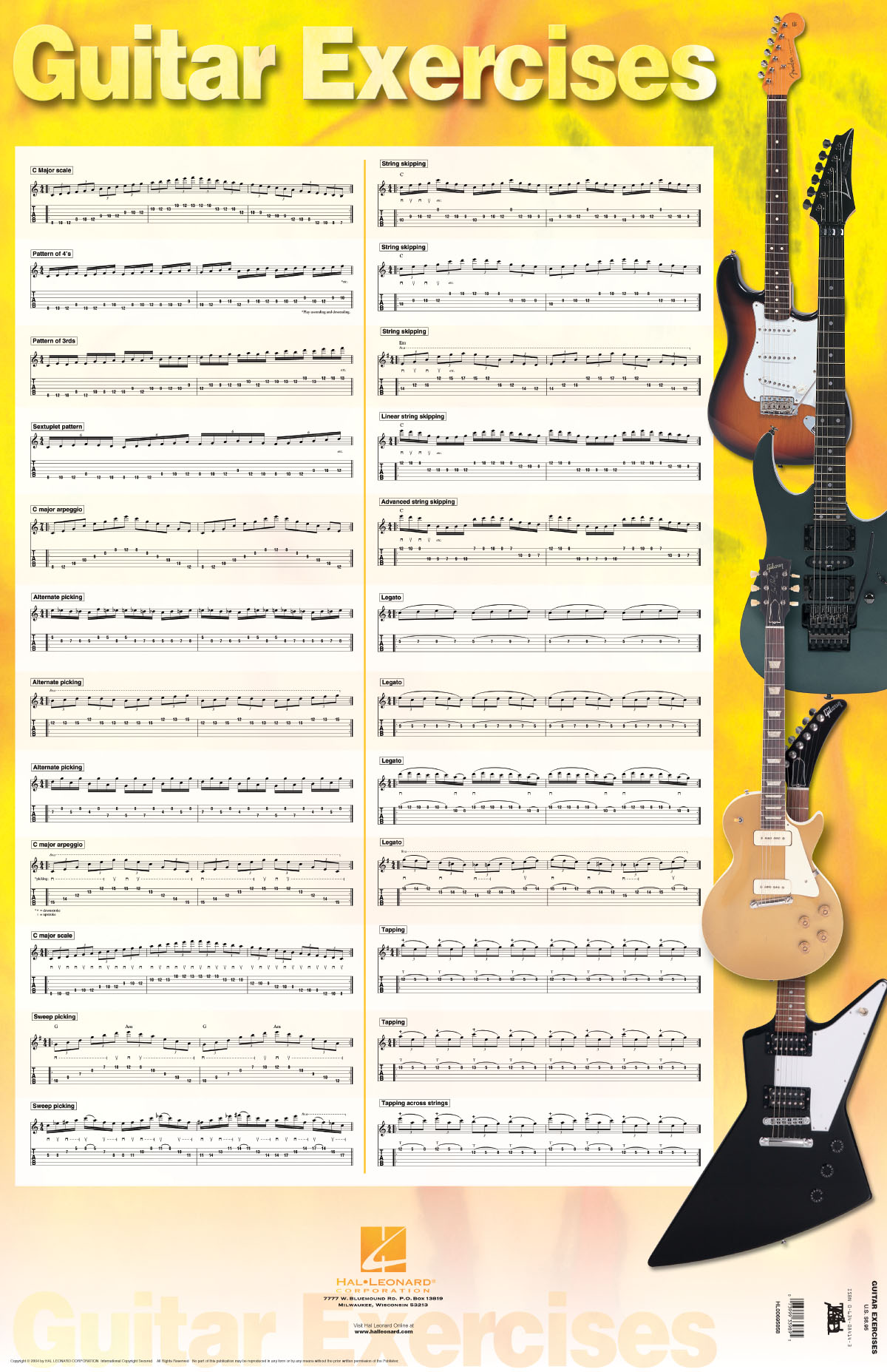 Guitar Exercises Poster(22 inch. x 34 inch. Poster)
