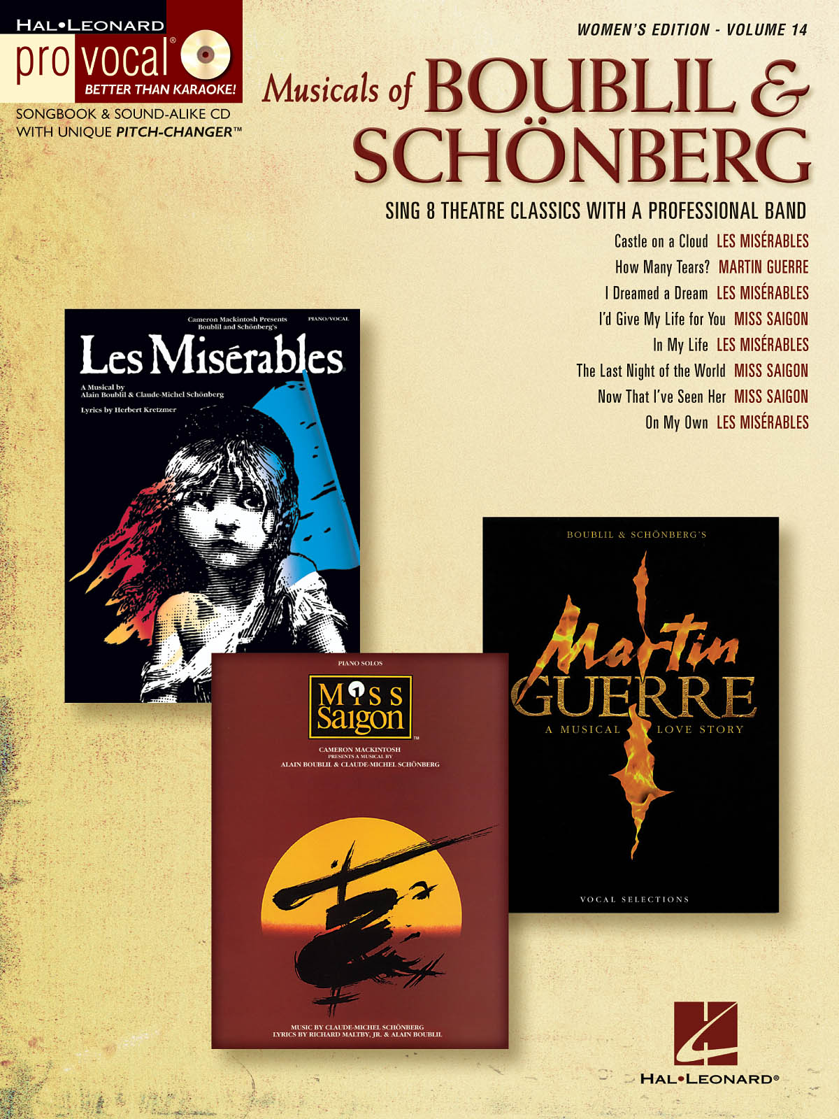 Pro Vocal Women's Edition Volume 14: Musicals Of Boublil And Schonberg