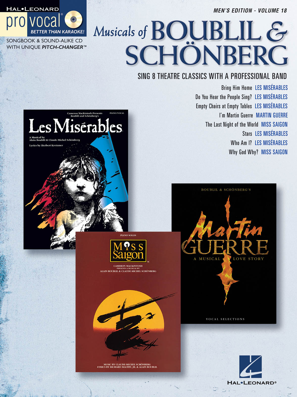 Pro Vocal Men's Edition Volume 18: Musicals Of Boublil And Schonberg