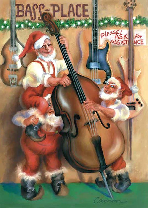 Bass Improv/Elves(1-Pack Holiday Cards)