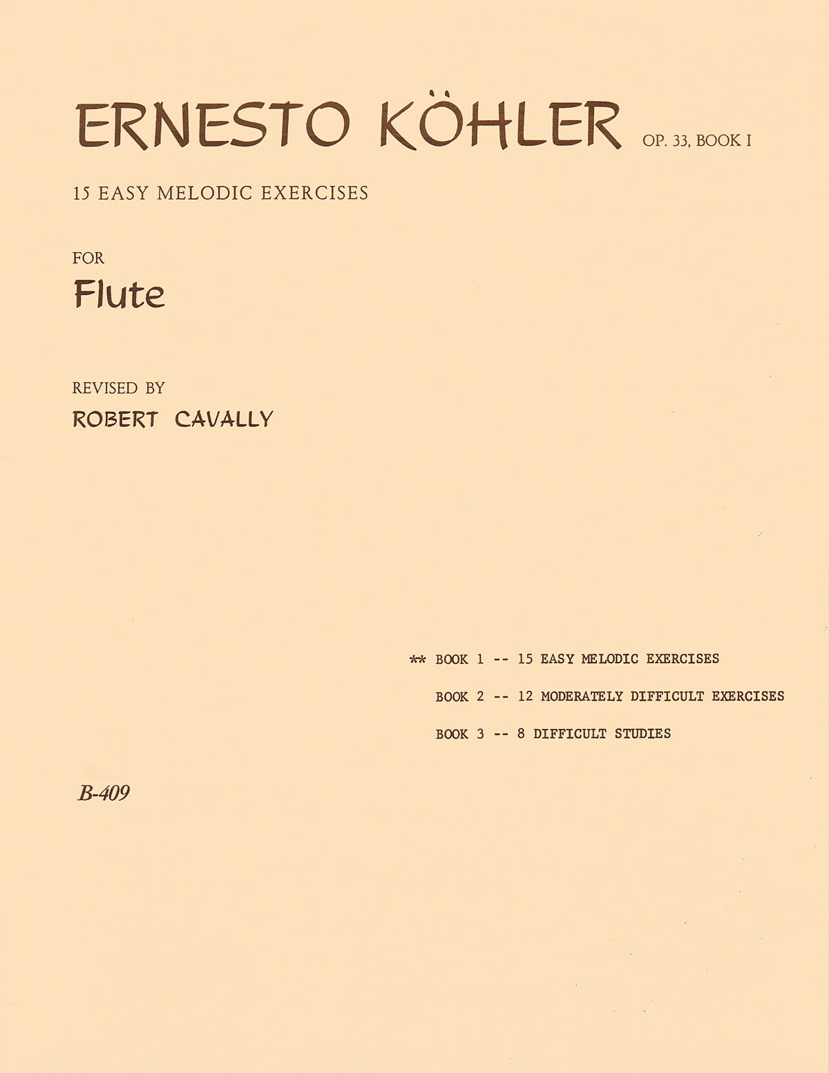 Ernesto Kohler: 15 Easy Melodic Exercises for Flute Op. 33, Part 1