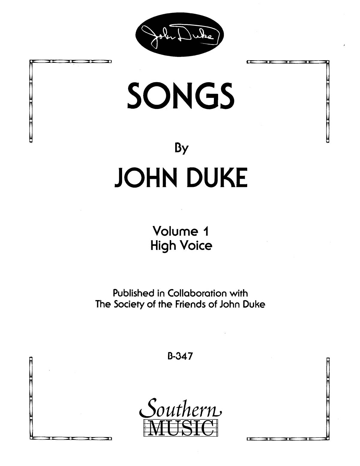 Songs By John Duke, Vol. 1