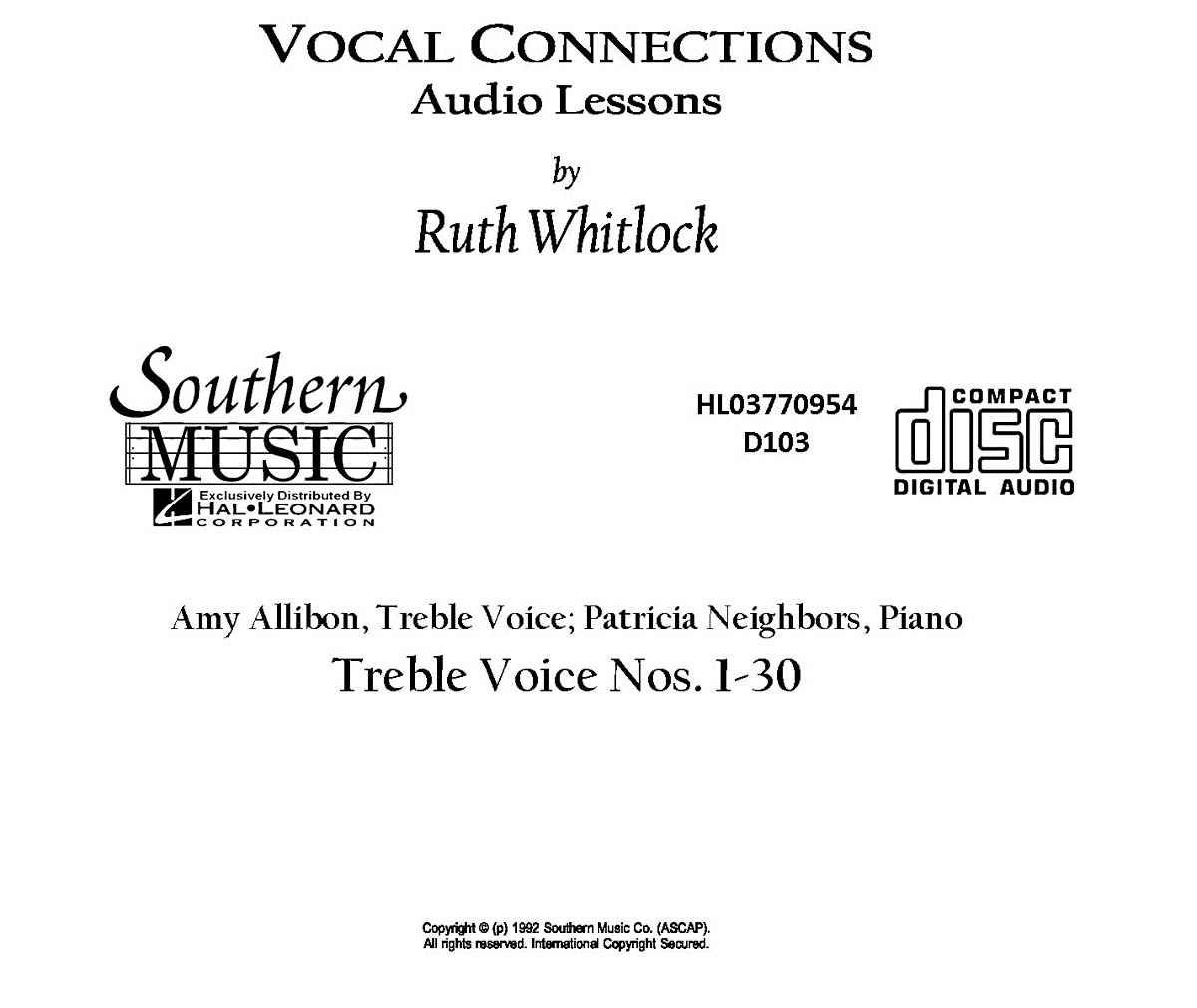 Treble Cd For Vocal Connections