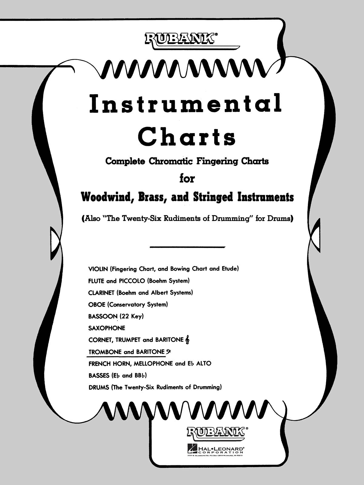 Rubank Fingering Charts - Trombone or Baritone