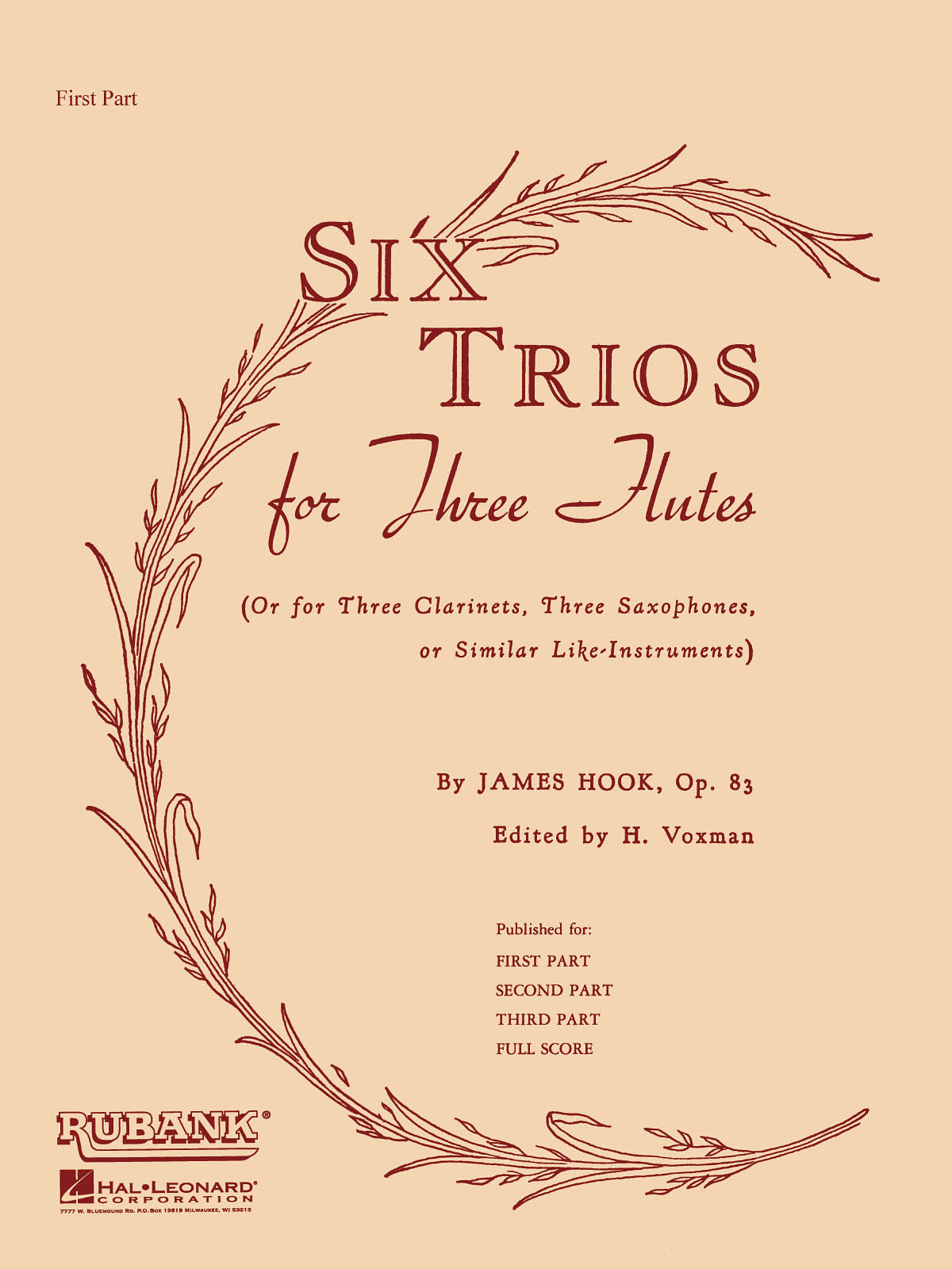 Six Trios fuer Three Flutes, Op. 83