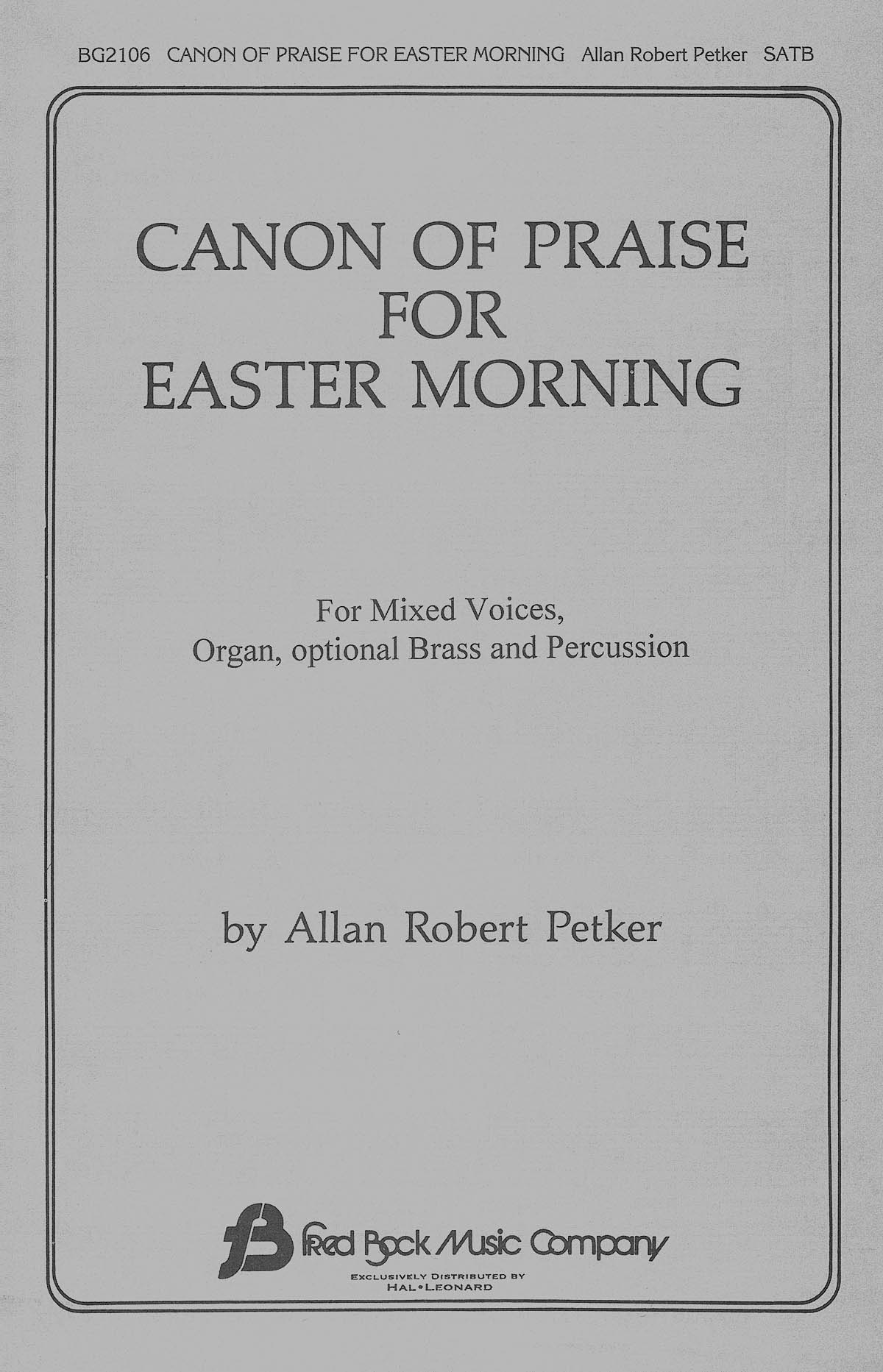 Canon of Praise for Easter Morning