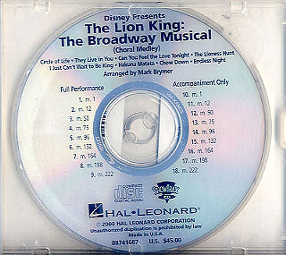 The Lion King (The Broadway Musical) SHOWTRAXCD