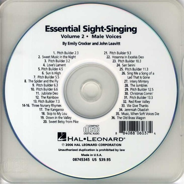 Essential Sight-Singing Volume 2 Male Voices