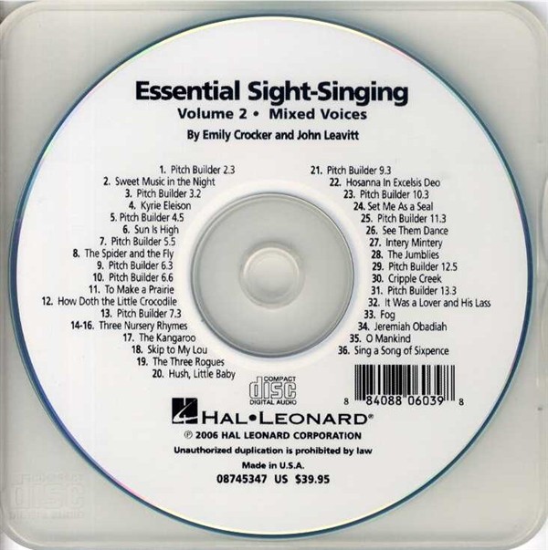 Essential Sight-Singing Volume 2 Mixed Voices CD