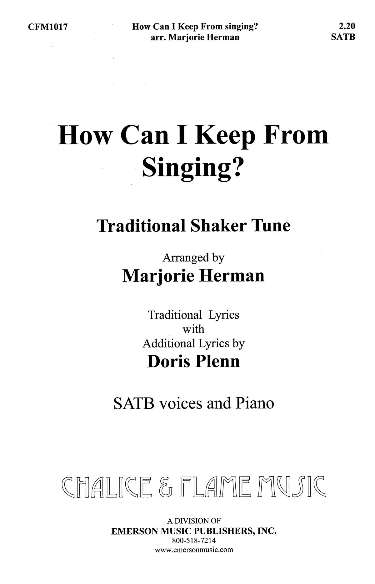 How Can I Keep From Singing