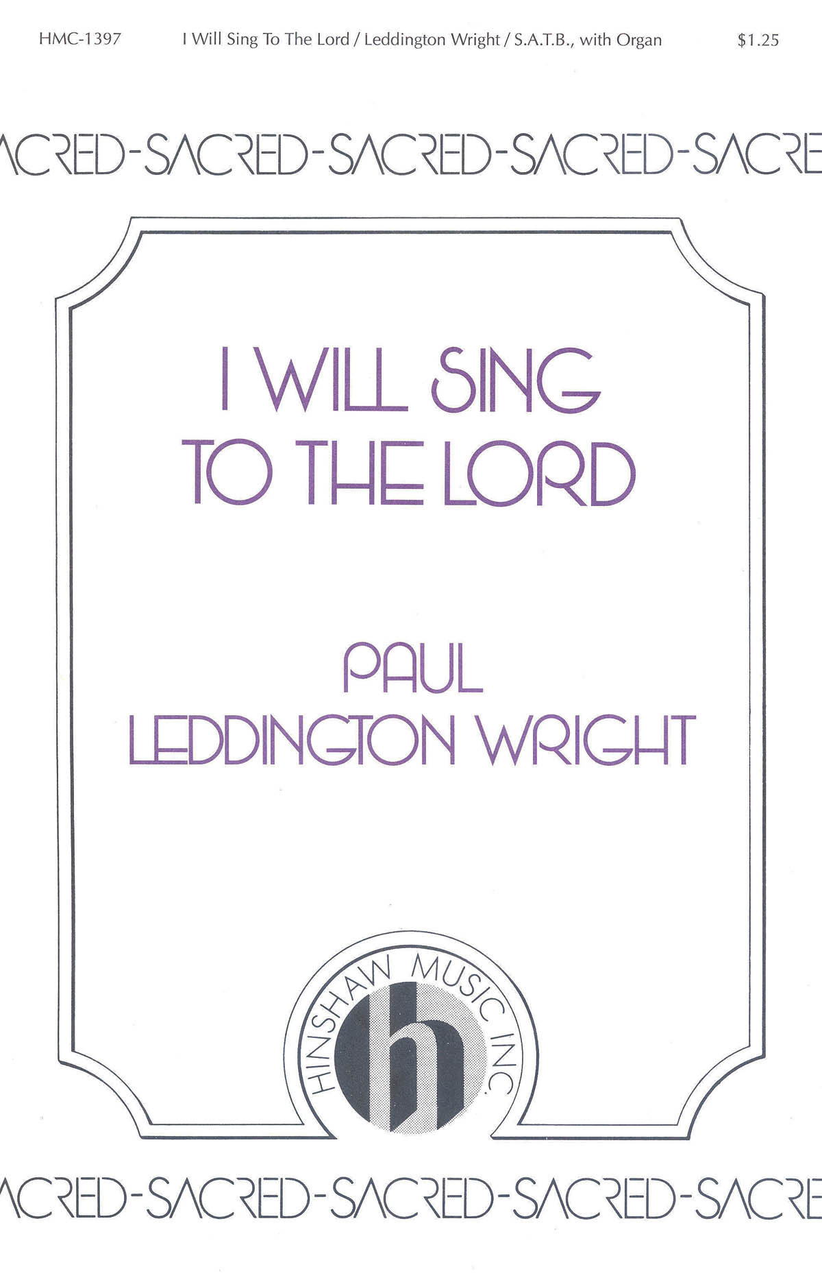 I Will Sing To The Lord