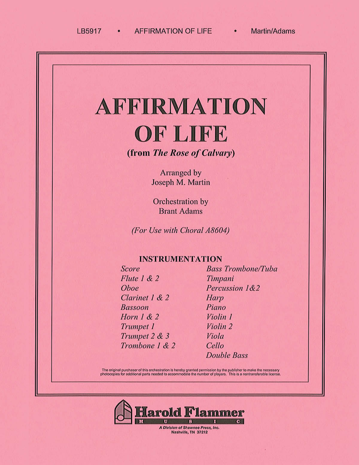 Affirmation of Life from Rose of Calvary