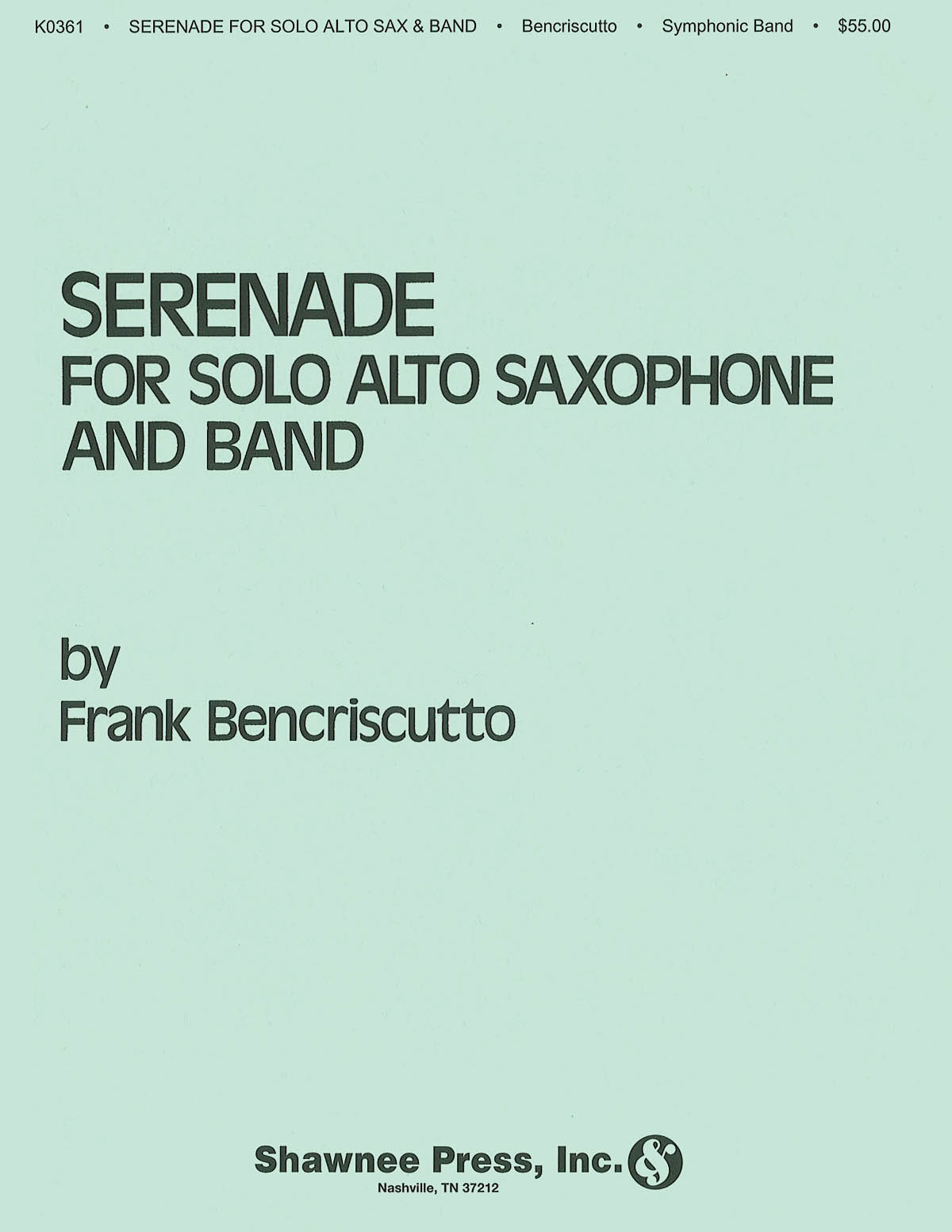 Serenade fuer Solo Alto Saxophone and Band