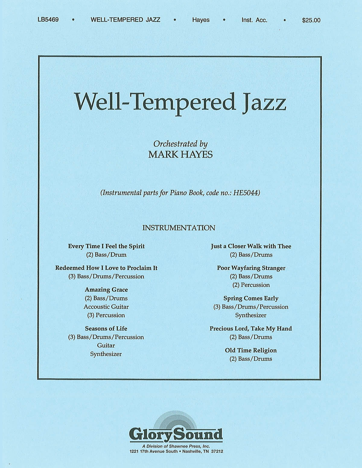 Well-Tempered Jazz Bass/Drums/Percussion/Guitar/S