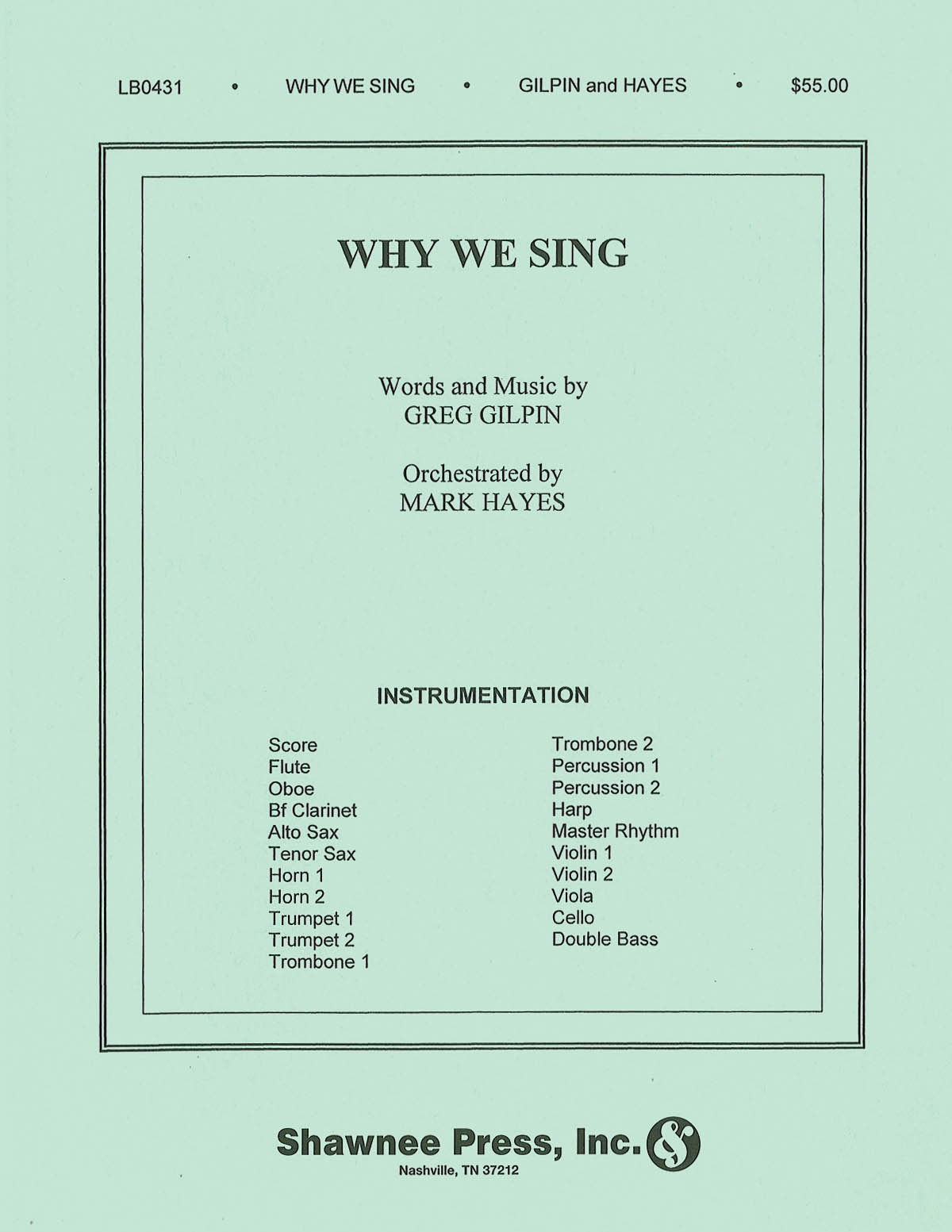 Greg Gilpin: Why We Sing (Orkest)