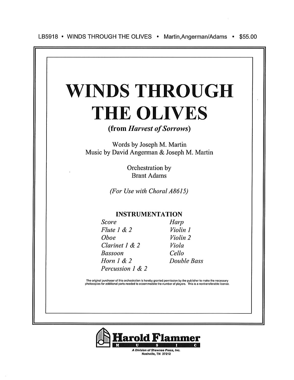 Winds Through the Olives from Harvest of Sorrows