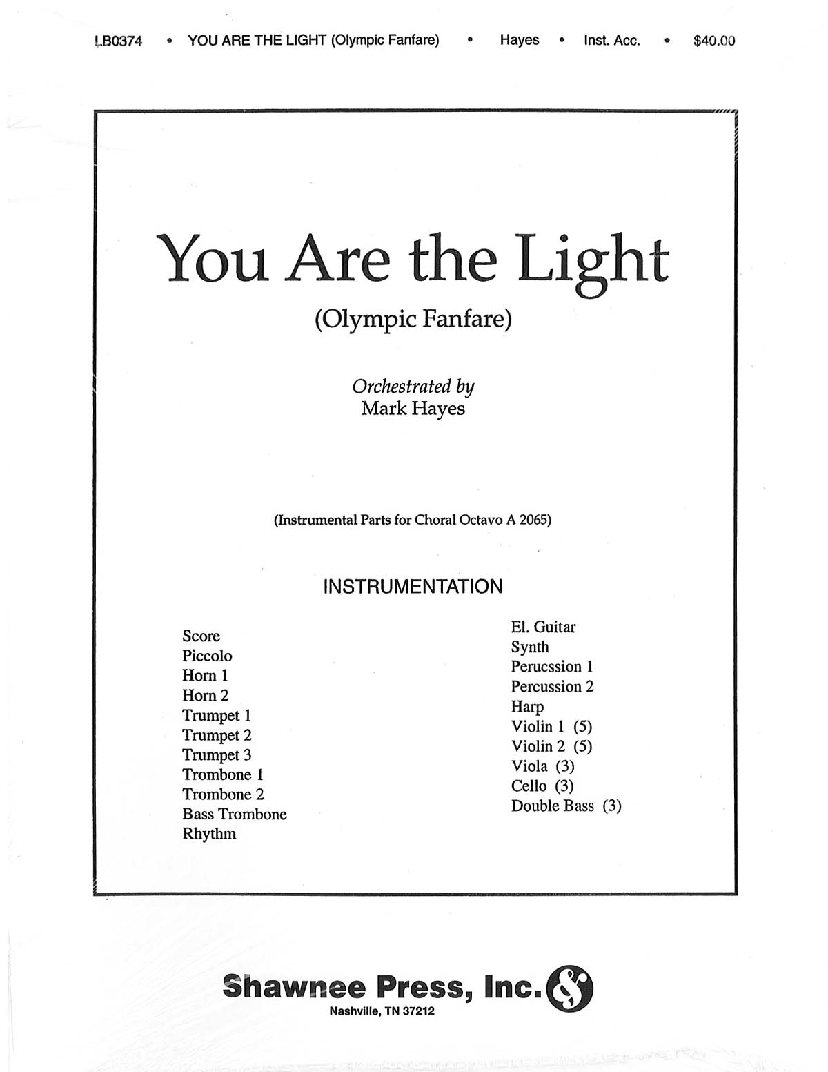 You Are the Light (Olympic Fanfare)