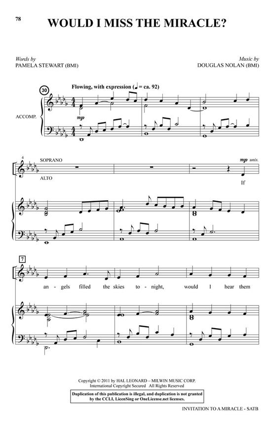 Joseph M. Martin:Invitation to a Miracle (SATB)