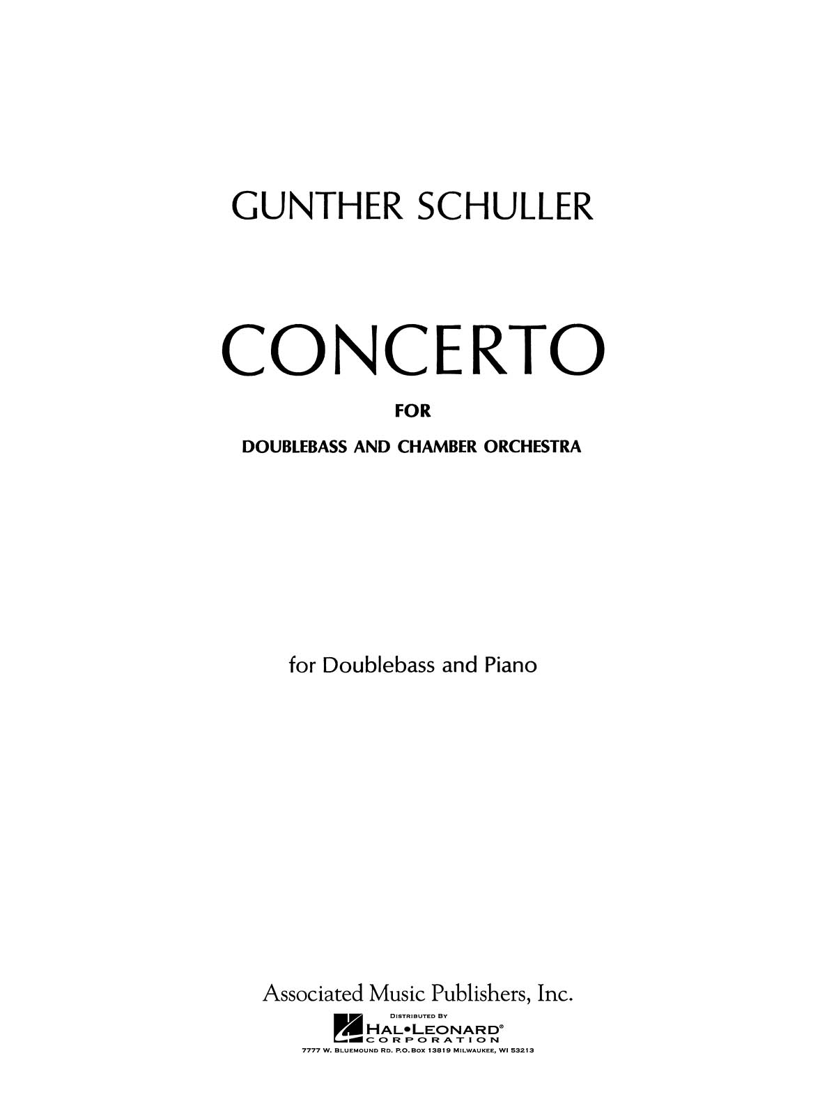 Gunther Schuller: Concerto