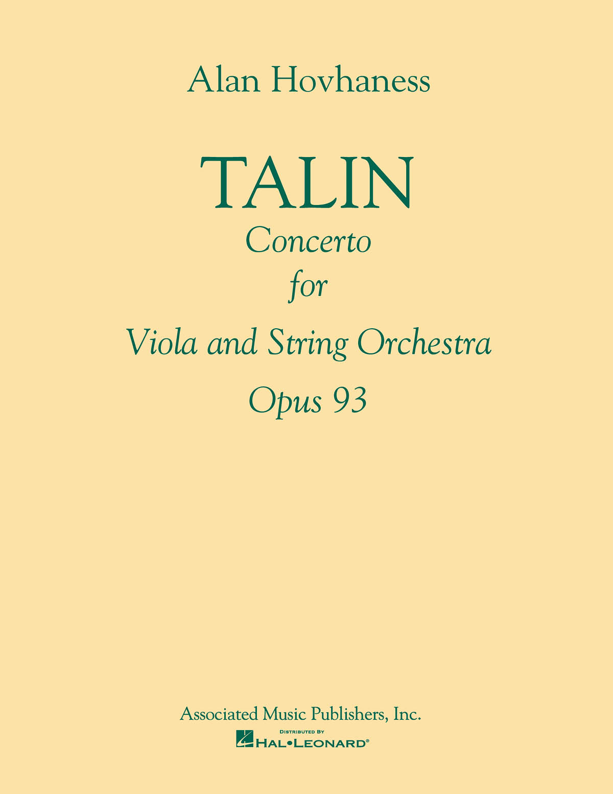 Alan Hovhaness: Talin Concerto, Op. 93
