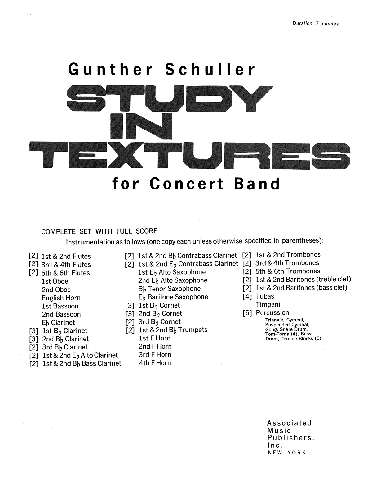 G Schuller: Study In Textures