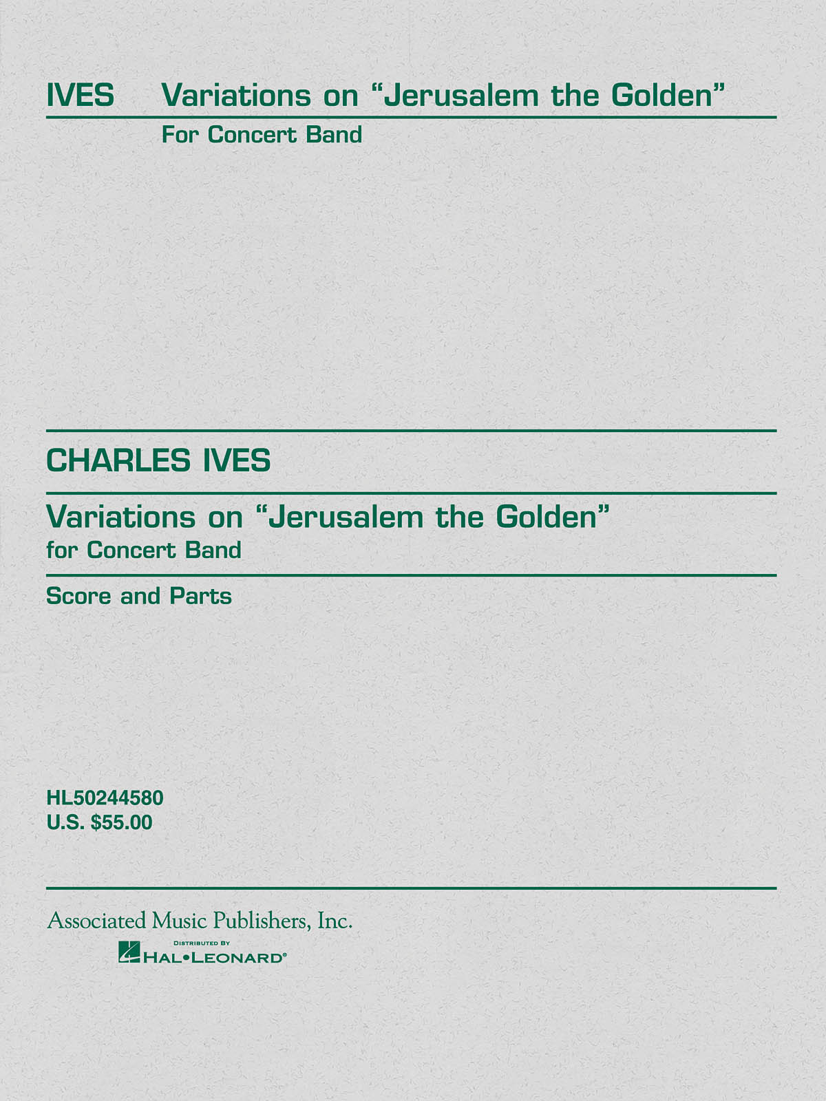Charles Ives: Variations on Jerusalem the Golden