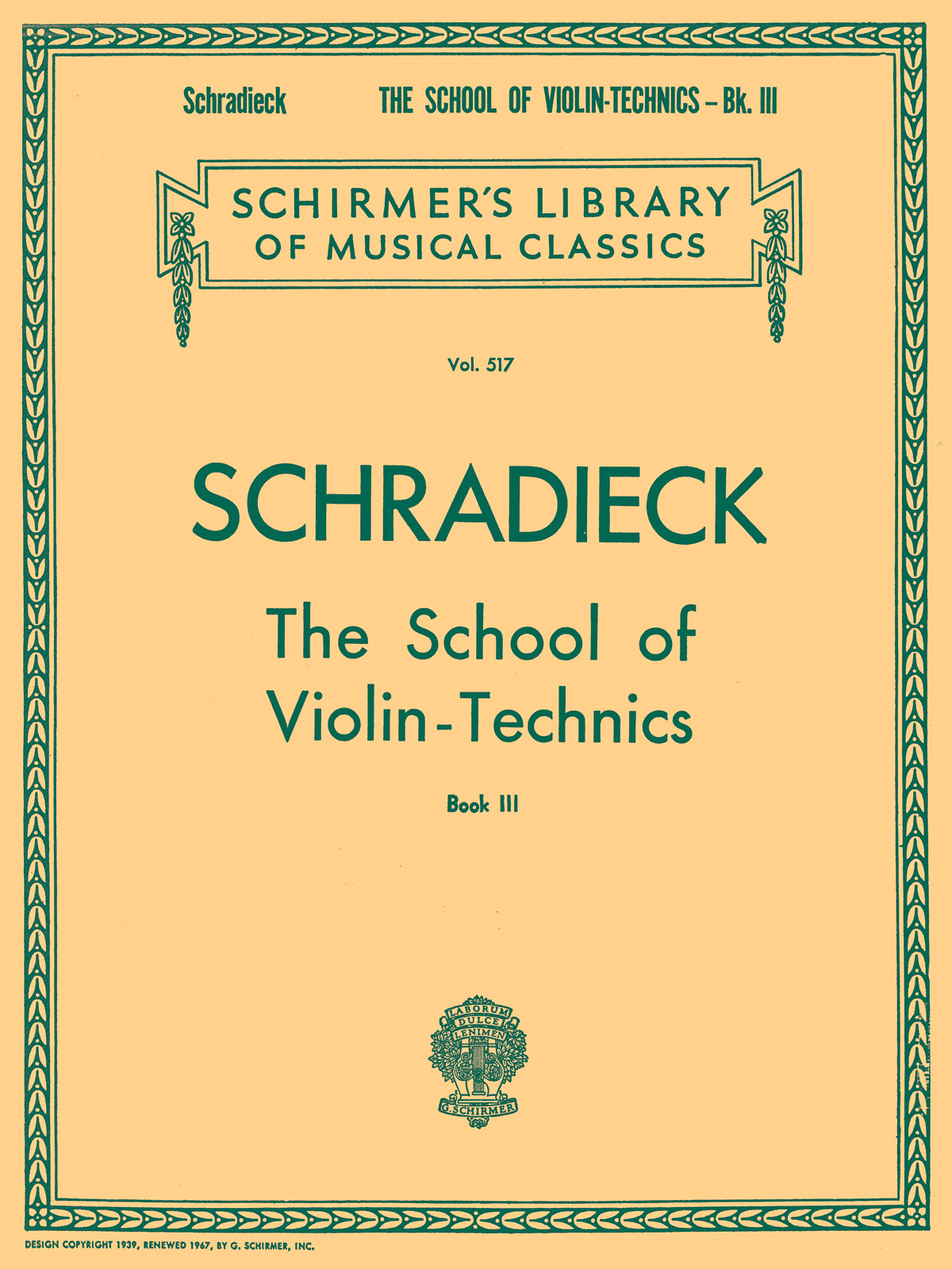 Schradieck: School Of Violin Technics- Book 3 (Bowing)