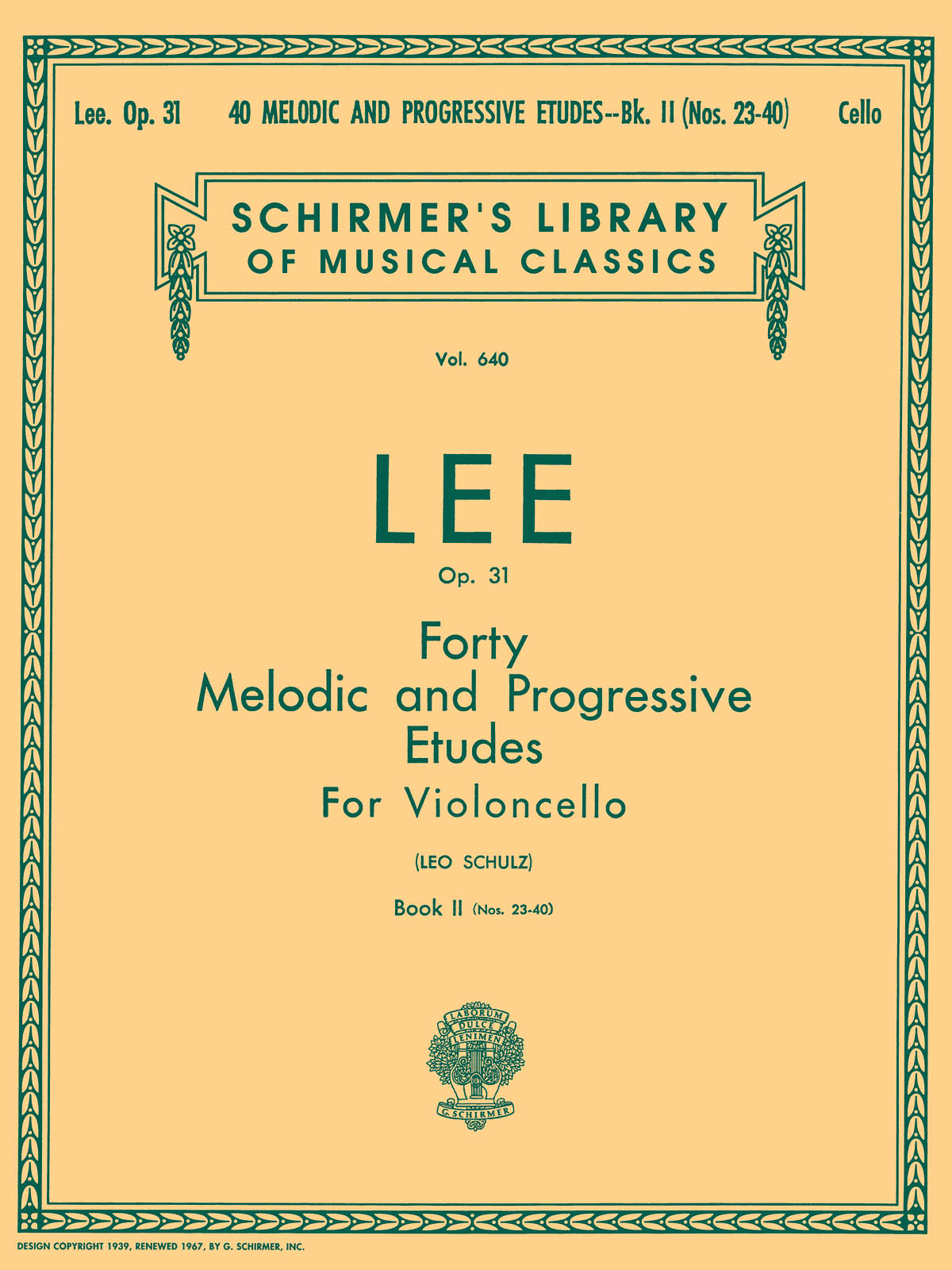 Sebastian Lee: 40 Melodic and Progressive Etudes, Op. 31