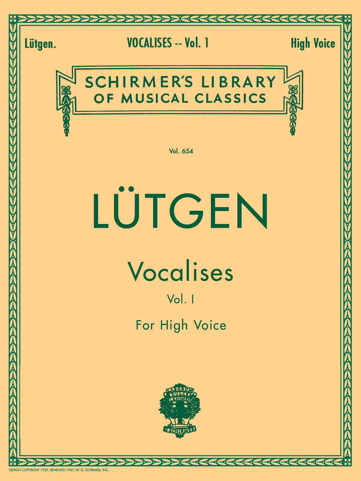 Lutgen: Vocalises Book 1 (Sopraan - High Voice)- 20 Daily Exercises
