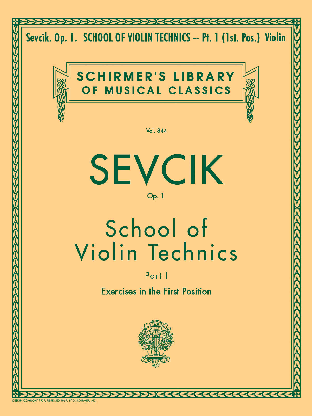 Otakar Sevcik: School of Violin Technics, Op. 1 - Book 1