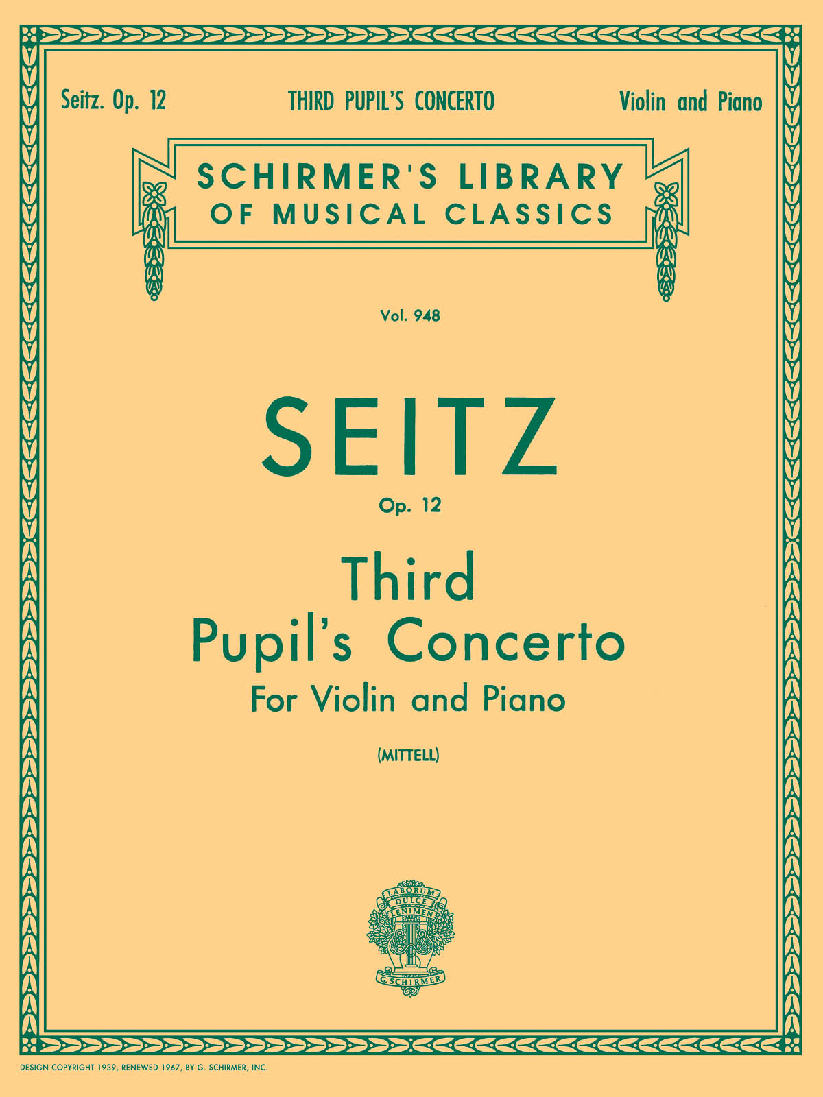 Friedrich Seitz: Pupil's Concerto No. 3 in G Minor, Op. 12