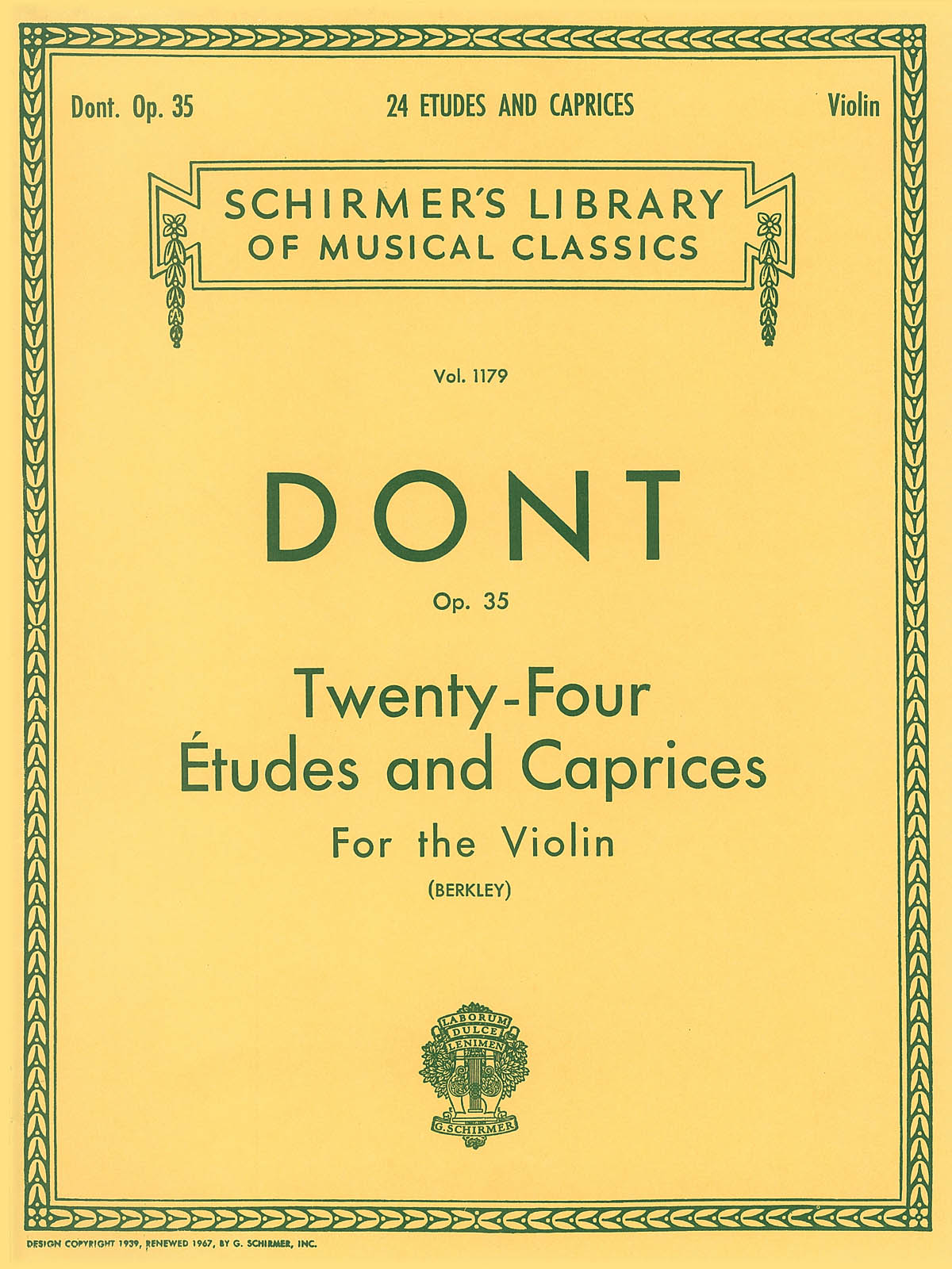 Jakob Dont: 24 Etudes And Caprices For The Violin (Berkley)