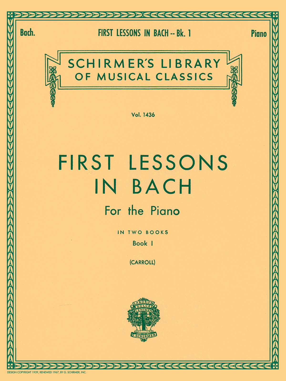 Bach: First Lessons In Bach Book 1