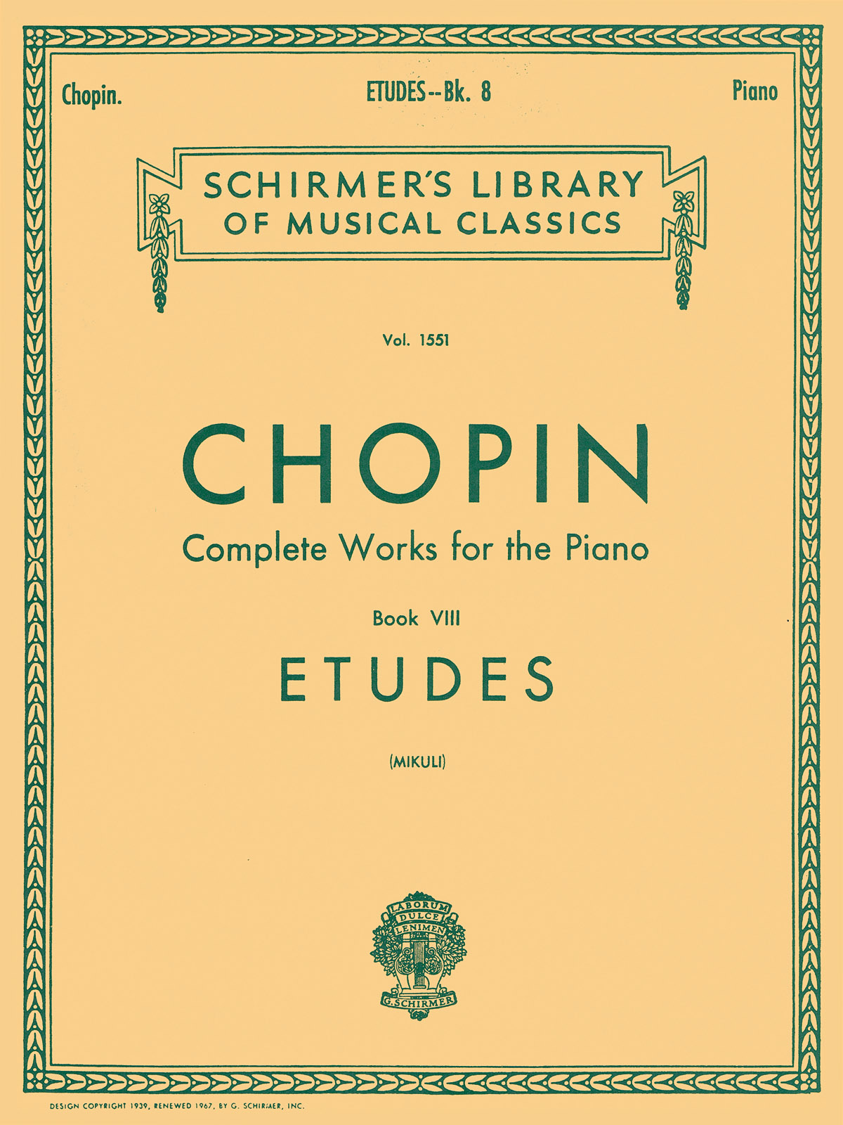 Chopin:  Complete Works For The Piano Book VIII Etudes