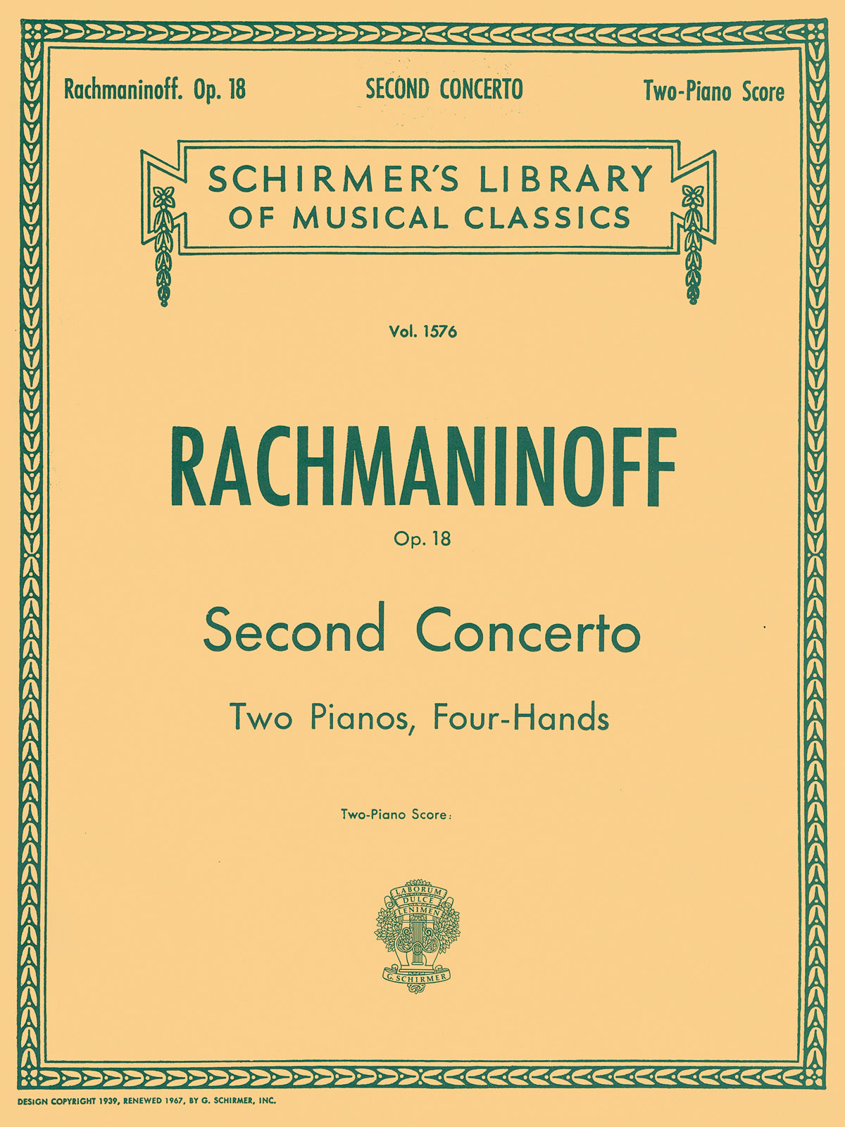 Rachmaninov: Piano Concerto No.2 In C Minor Op.18 (2-Piano Score)