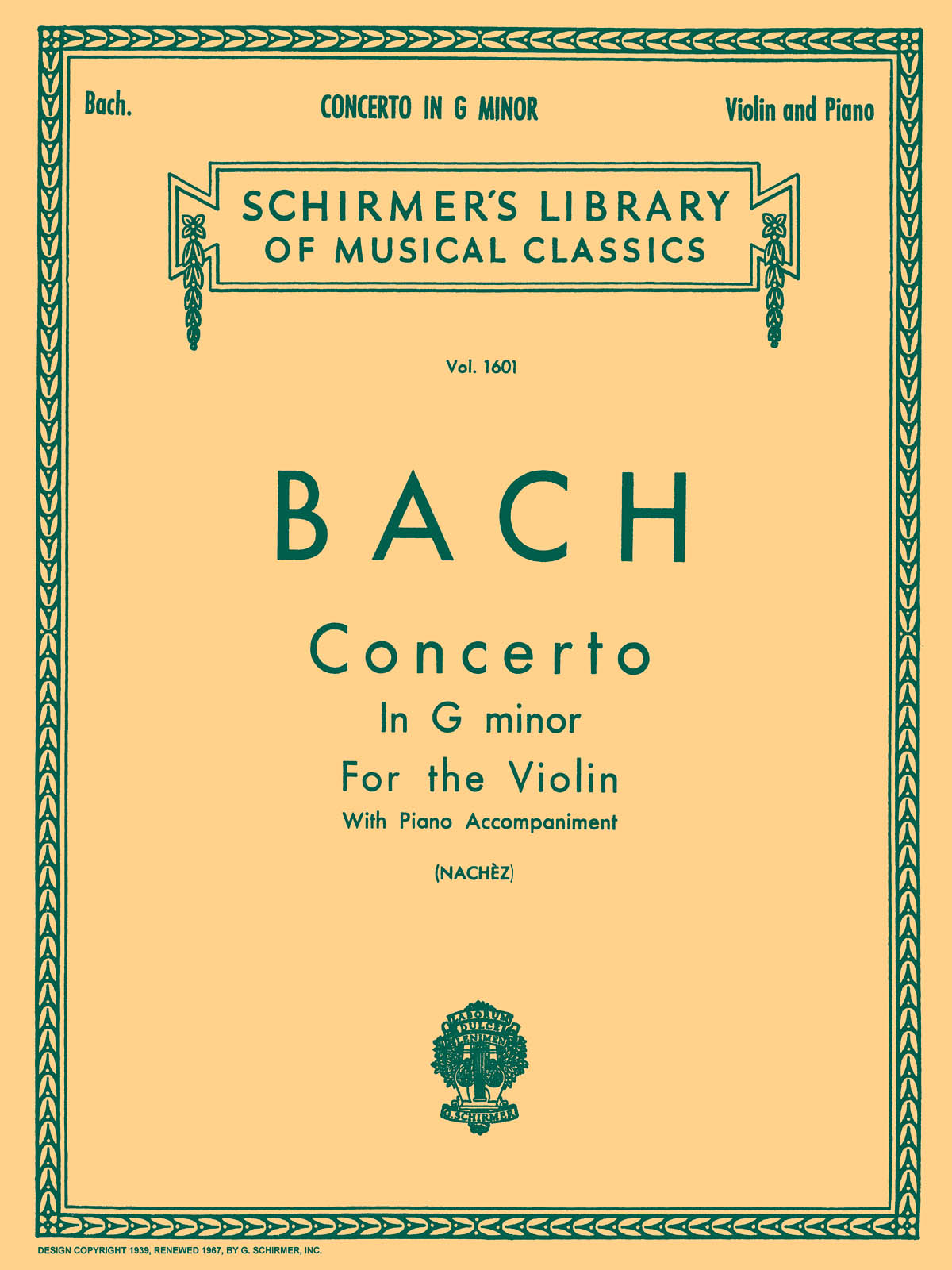 Bach: Concerto In G Minor (Violin/Piano Reduction)