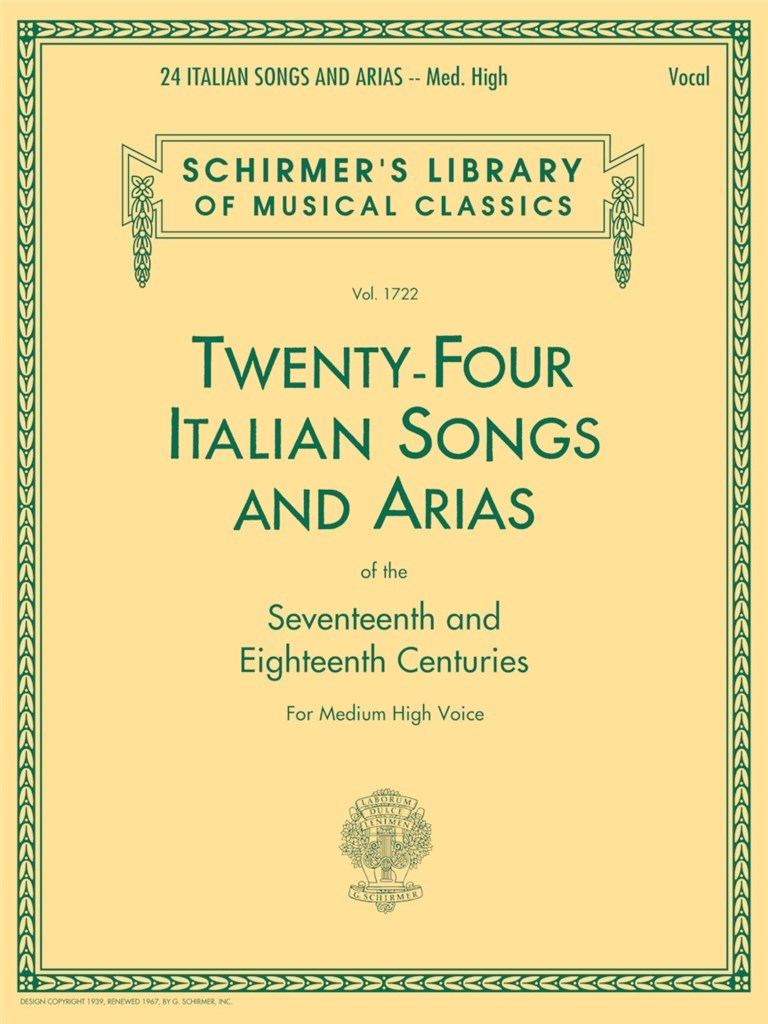 Twenty-Four Italian Songs And Arias Of The 17th And 18th Centuries - Medium High Voice