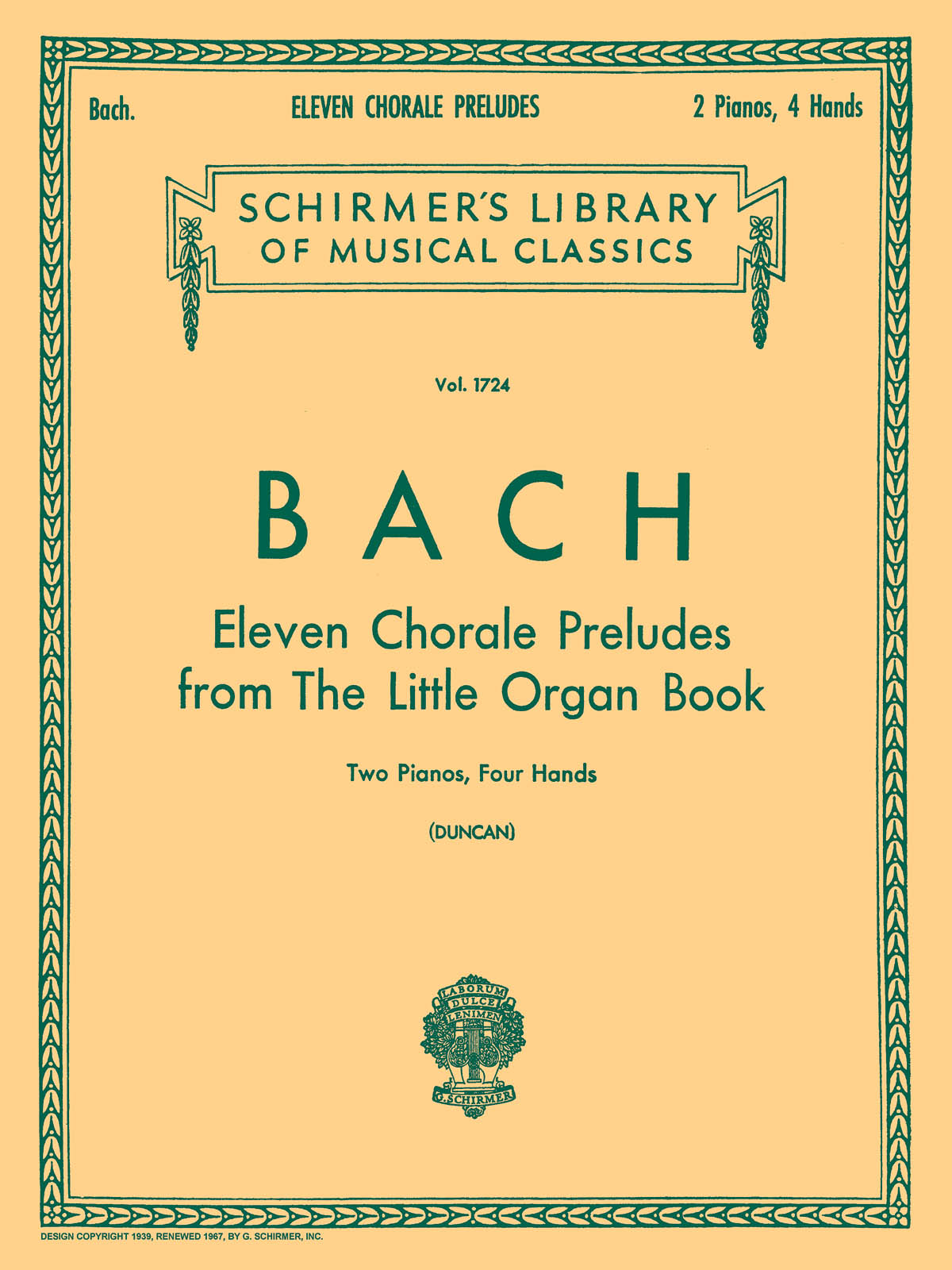 Bach: Eleven Chorale Preludes from the Orgelbuchlein (2 Piano)