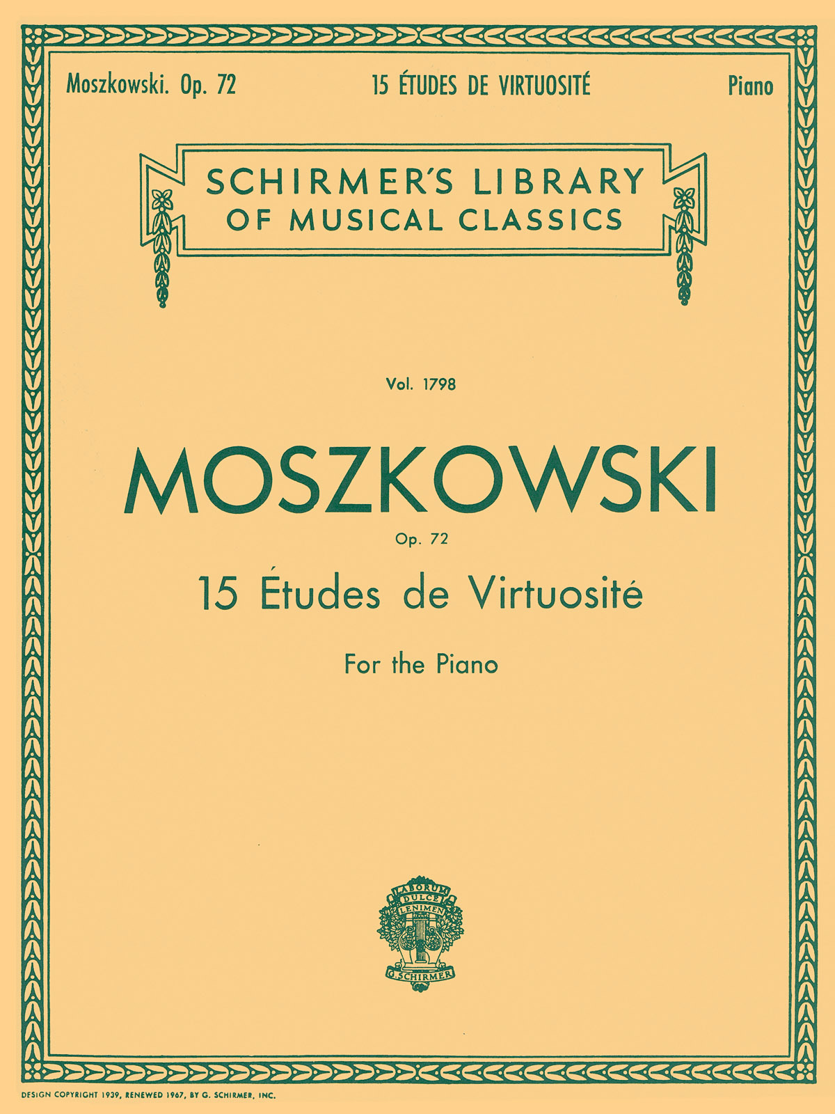 Moritz Moszkowski: Fifteen Etudes Virtuositie Op.72