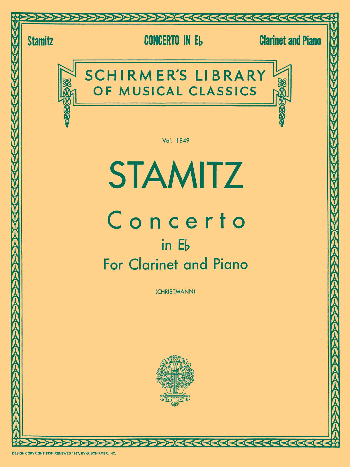 Karl Stamitz: Clarinet Concerto In E Flat (Clarinet/Piano)