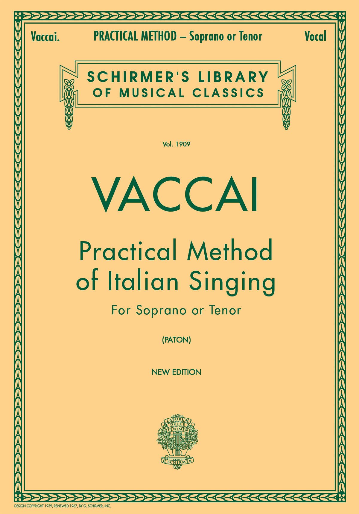 Vaccai: Practical Method of Italian Singing (Sopraan)