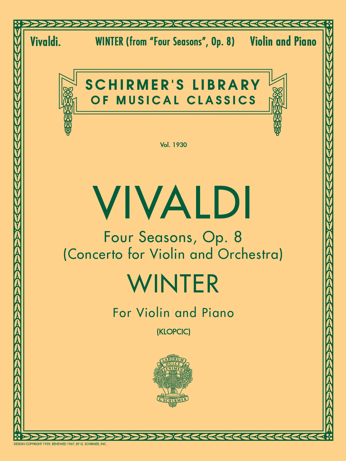 Vivaldi: Winter (Four Seasons Op.8) - Violin/Piano
