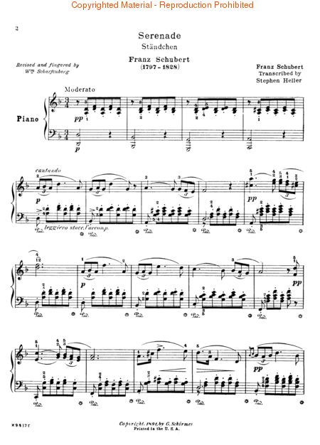 Schubert: Standchen Serenade Piano Solo