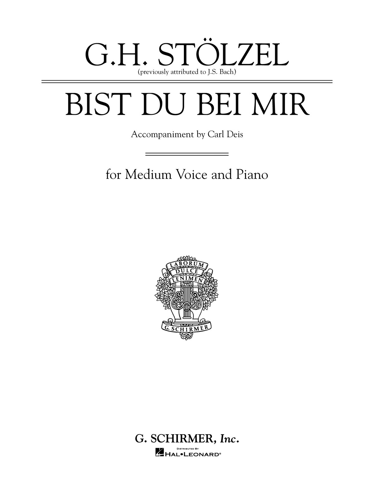 Bach: Bist Du Bei Mir (Medium)