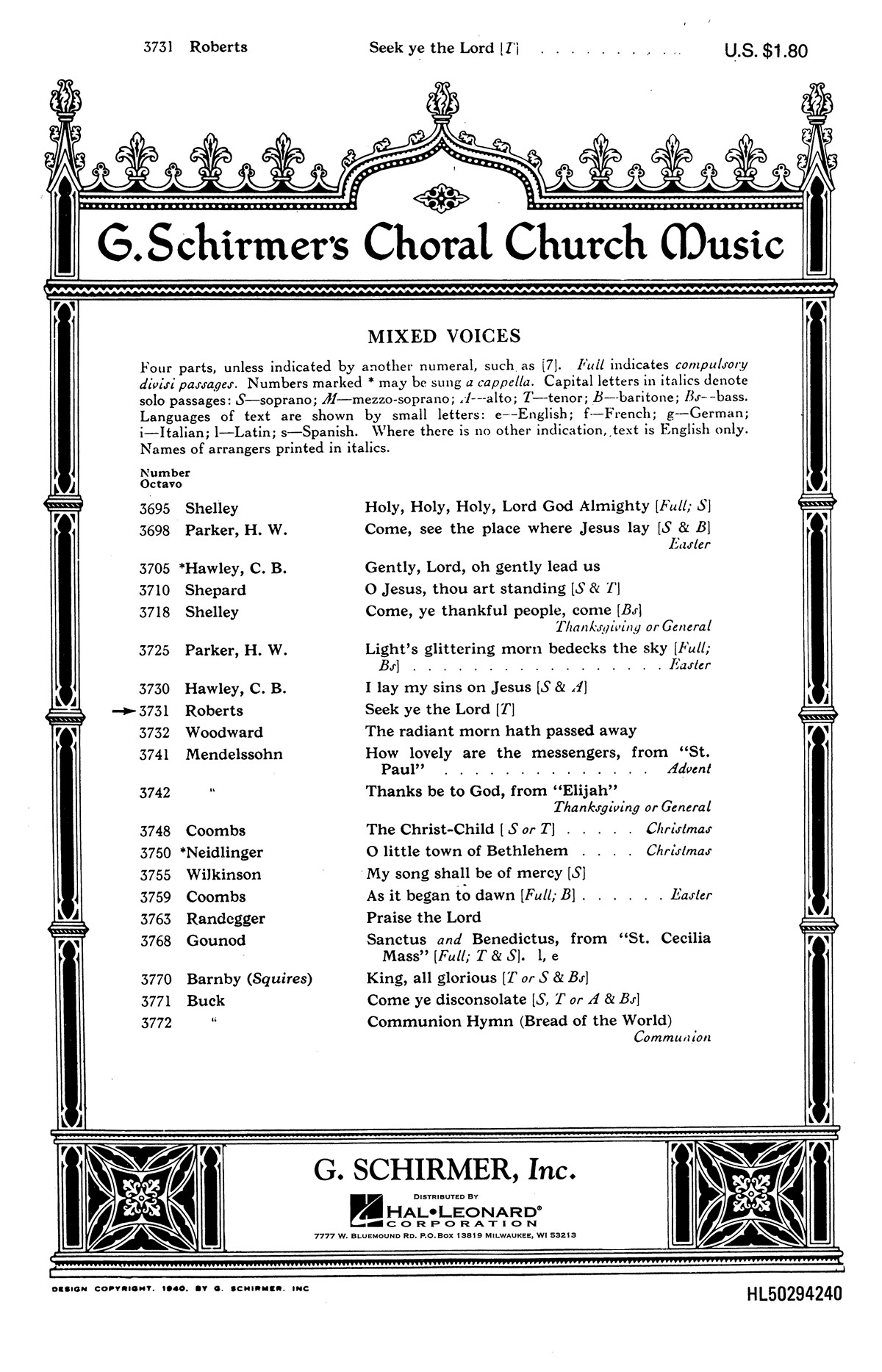 J. Varley Roberts: Seek Ye The Lord