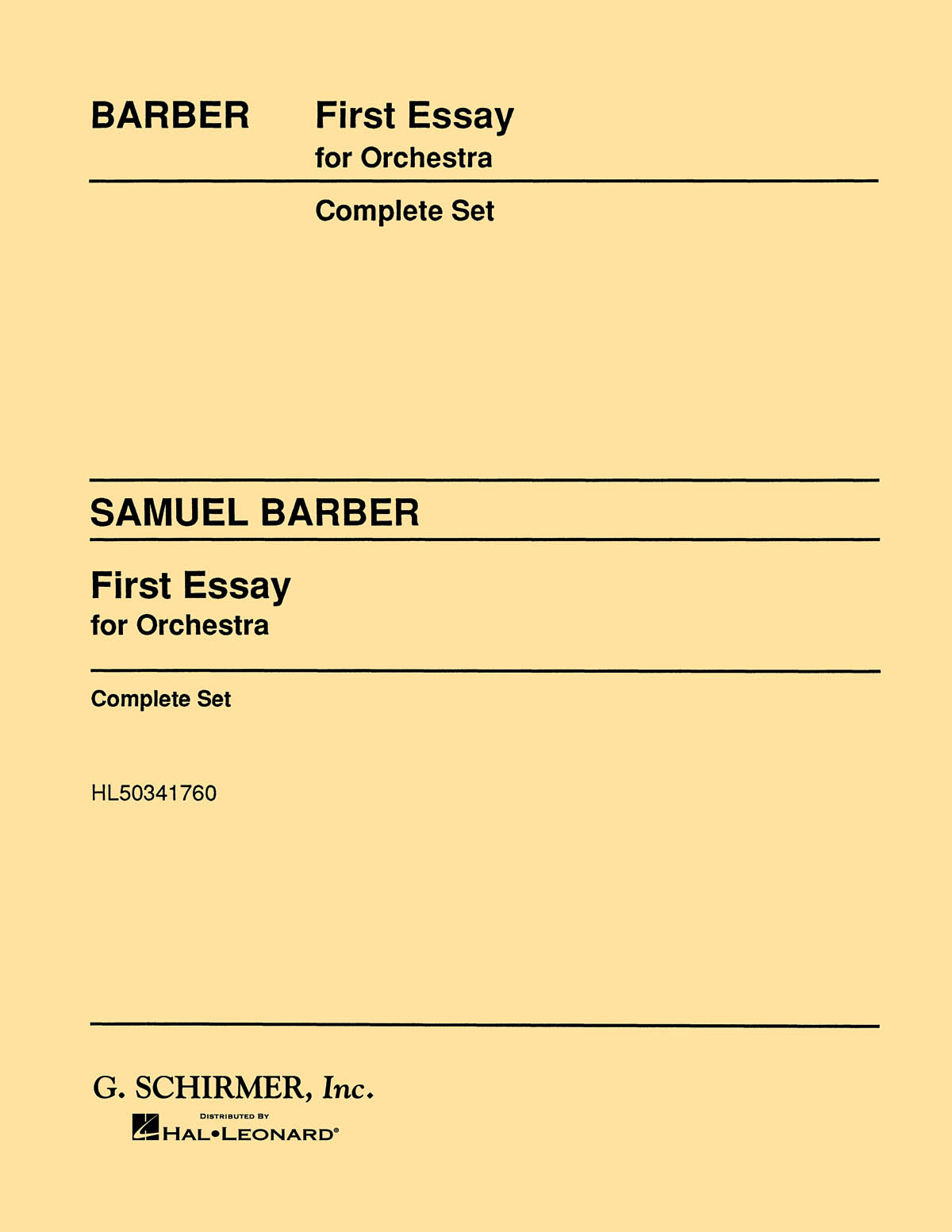 Samuel Barber: First Essay for Orchestra